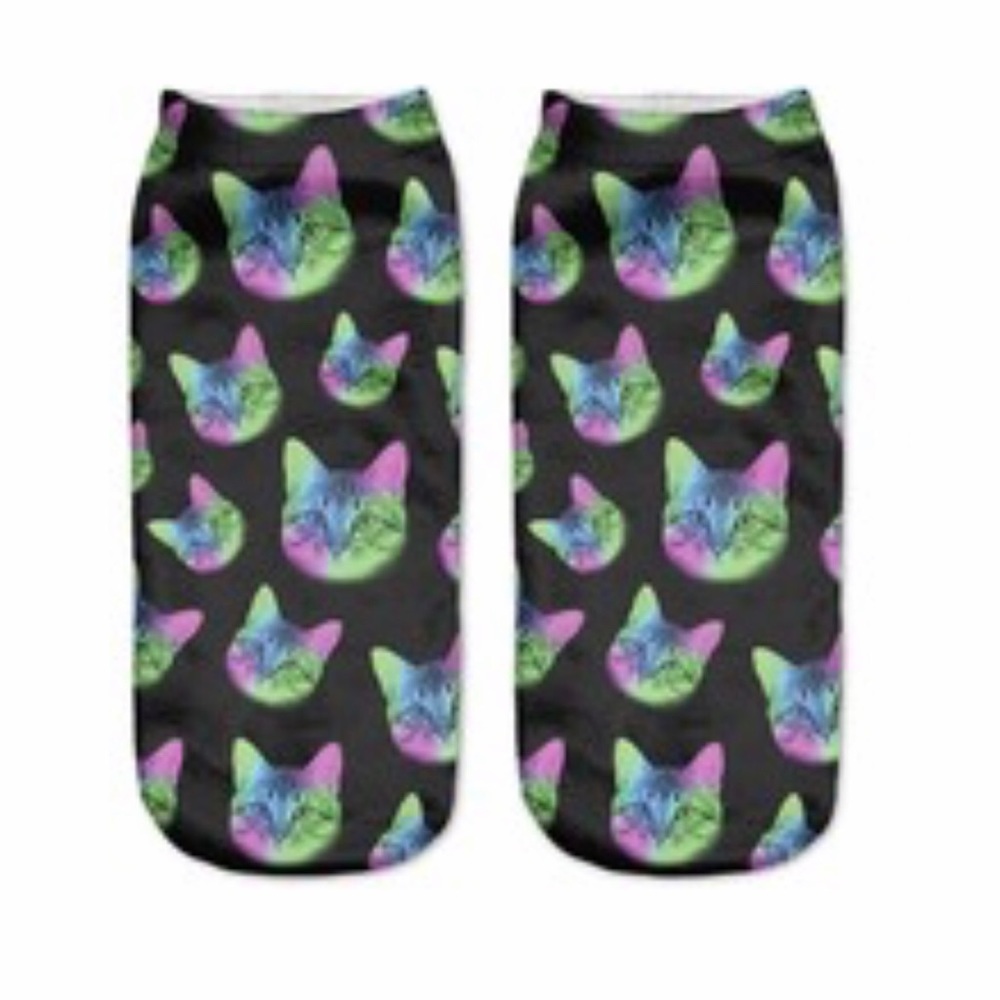 💥CLEARANCE💥Printed Low Rise Cat Socks